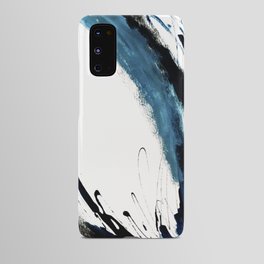 Reykjavik: a pretty and minimal mixed media piece in black, white, and blue Android Case