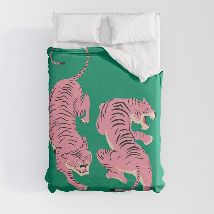 The Chase: Pink Tiger Edition Duvet Cover