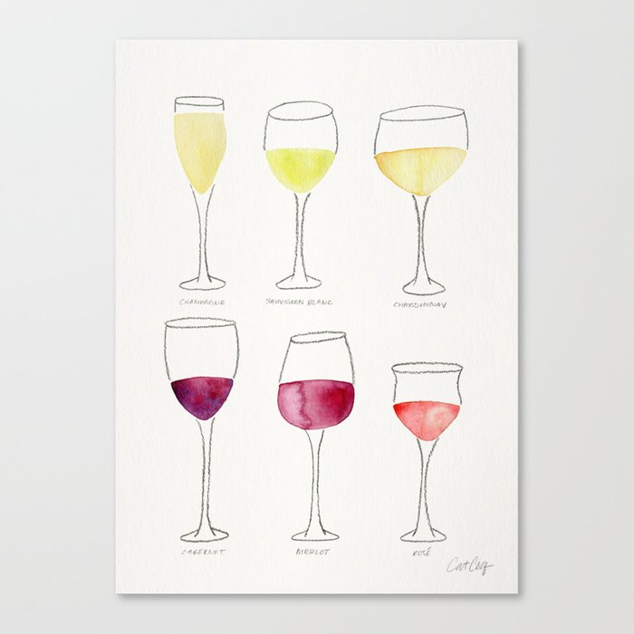 Wine Collection Canvas Print by Cat Coquillette Society6