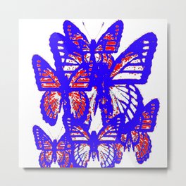 BLUE MIGRATING BUTTERFLIES CLUSTERED TOGETHER Metal Print | Watercolor, Bluebutterfly, Butterflycups, Bluethrows, Graphicdesign, Butterflypillows, Digital, Acrylic, Ink, Digital Manipulation 