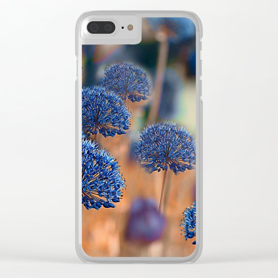 Blue ball flowers. Clear iPhone Case