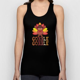 Fall Autumn Gobble Gobble Cute Turkey Thanksgiving Unisex Tank Top