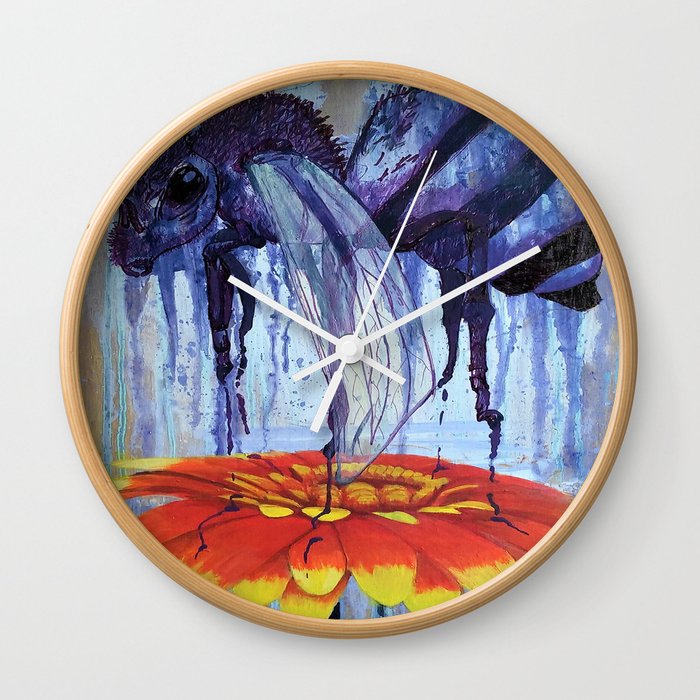 Bee and Flower Wall Clock