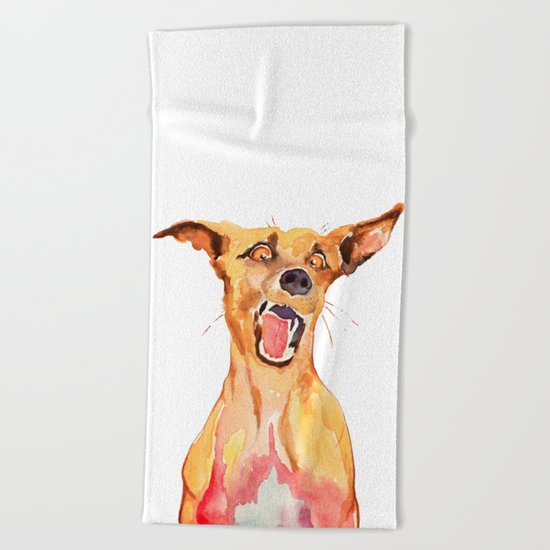 crazy dog Beach Towel