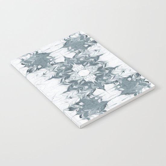 Haru - spilled ink modern abstract marble painting indigo ink splash swirl ocean waves water sea Notebook