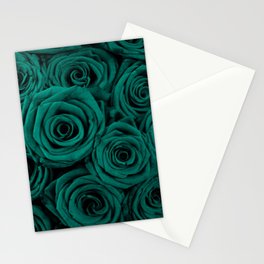 emerald green roses Stationery Cards