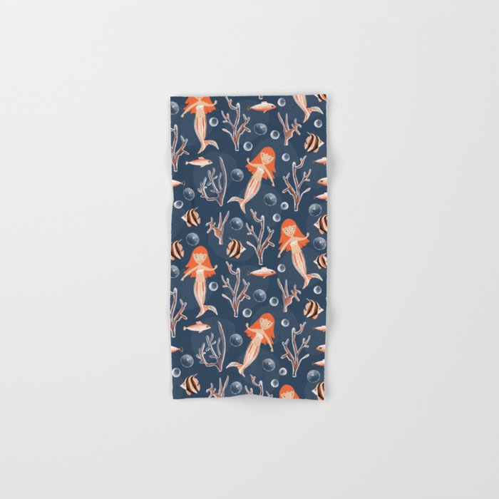 Mermaids Underwater Kids Pattern Hand & Bath Towel