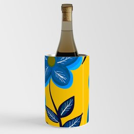 Blue Flowers and Yellow Pattern Wine Chiller