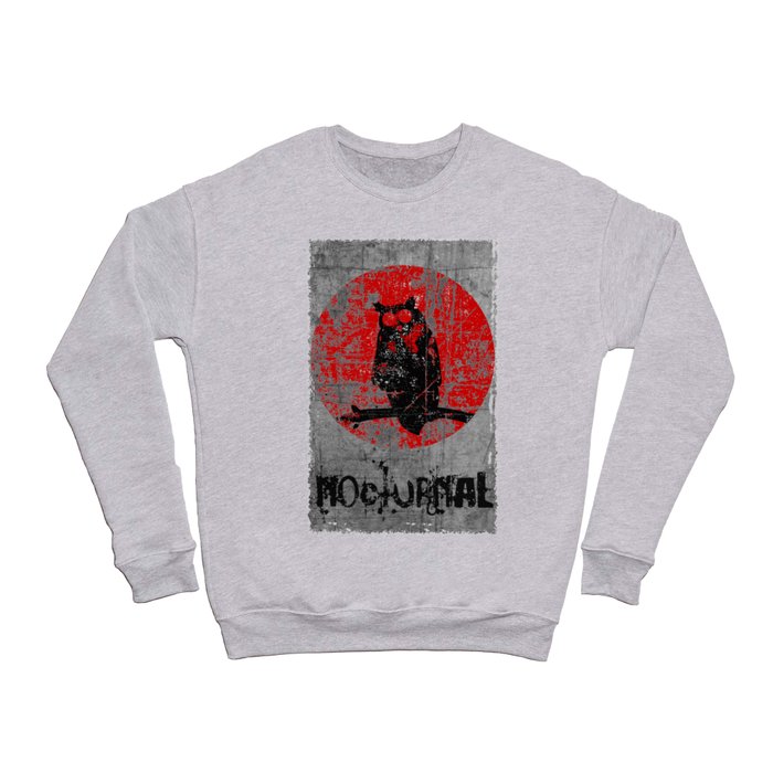 Nocturnal - Grunge Owl Crewneck Sweatshirt