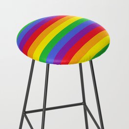 Horizontal Rainbow Stripes  Bar Stool