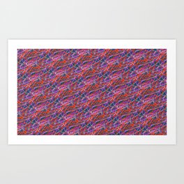 Red Abstract Lines Art Print