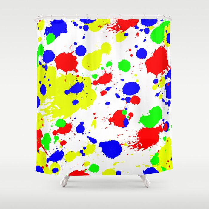 Colorful Paint Splatter Shower Curtain