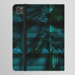 Moody Blues Abstract Design - cyan, turquoise, teal iPad Folio Case