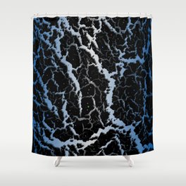 Cracked Space Lava - Blue/White Shower Curtain
