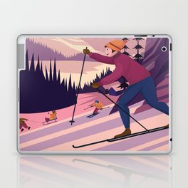 Skiing Vintage Poster Laptop Skin