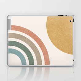Mid Century Colorful Sun & Rainbow Laptop Skin