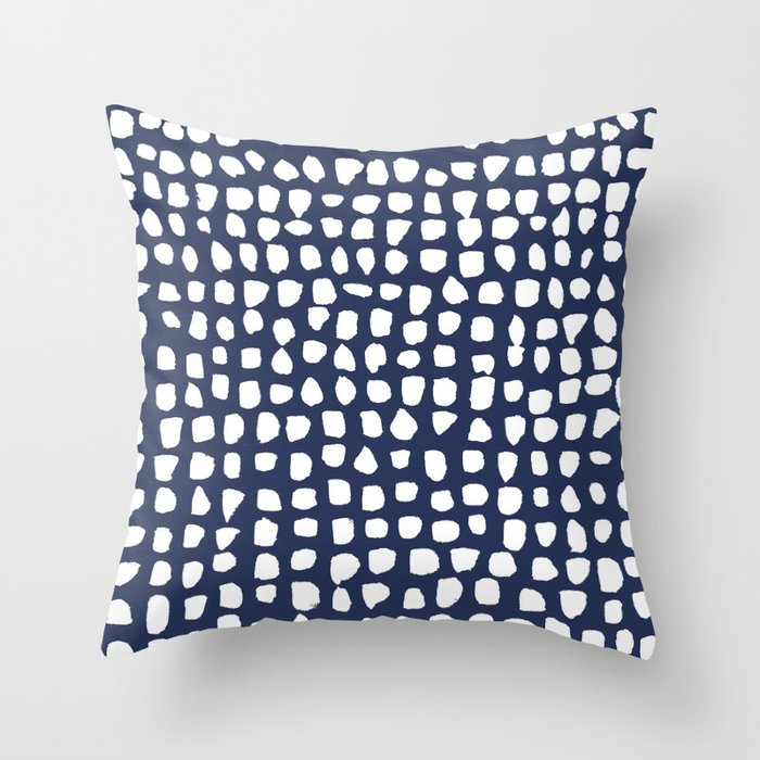 Dots (Navy) Throw Pillow