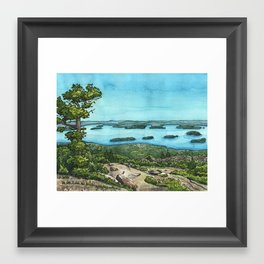 Cadilac Mountain View in Acadia National Park Framed Art Print