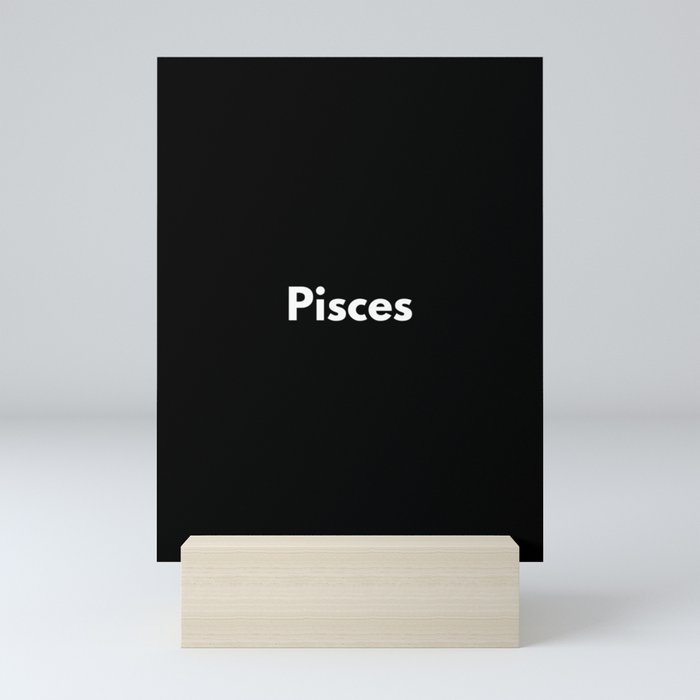 Pisces, Pisces Sign, Black Mini Art Print
