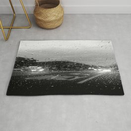 Rain in Ridgewood Rug | Nature, Pattern, Photo, Black and White 