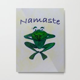 Namaste Metal Print | Acrylic, Fitness, Mantra, Frog, Meditation, Namaste, Lotus, Stretch, Workout, Yoga 