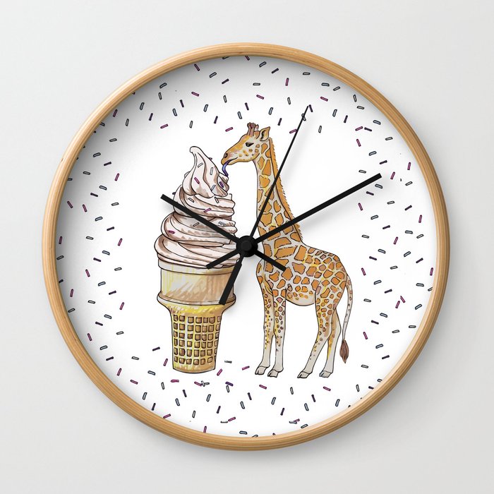 Ice Cream for a Giraffe Wall Clock