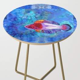 Colorful Tropical Wrasse Fish Art - Sea Fairy Side Table
