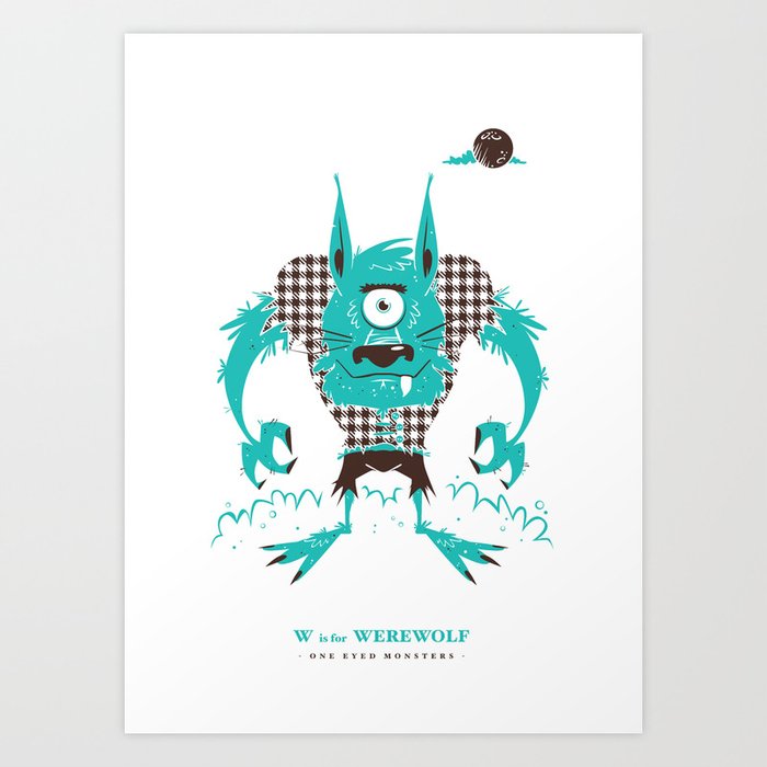 W is for Werewolf Art Print