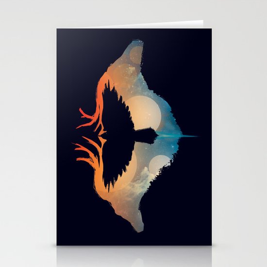 Night sky over savanna Stationery Cards