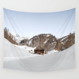 Cabin in the Mountains Wall Tapestry