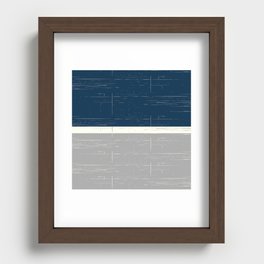Color Block Navy Blue and Gray Recessed Framed Print