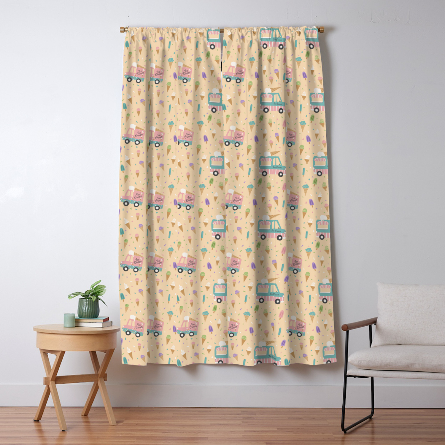 Ice Cream Trucks And Treats Blackout Curtain By Latheandquill
