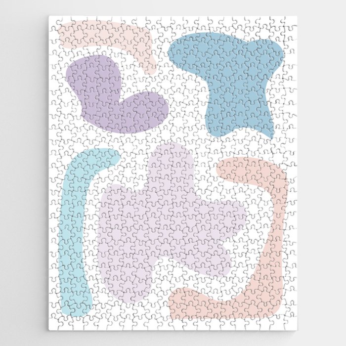 27 Abstract Shapes Pastel Background 220729 Valourine Design Jigsaw Puzzle