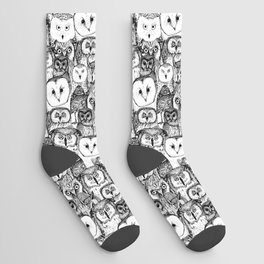 just owls black white Socks
