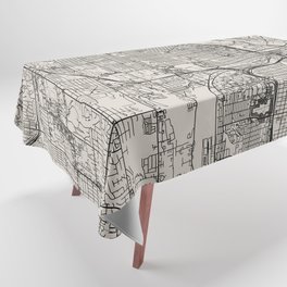 Tacoma, USA - City Map in Black and White - Aesthetic Tablecloth