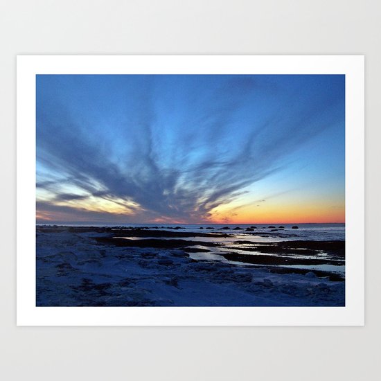 Cloud Streaks at Sunset Art Print