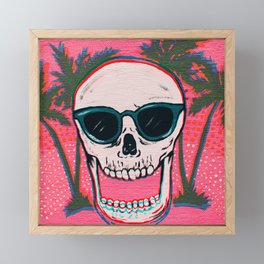 Palm Tree psychedelic skull Framed Mini Art Print