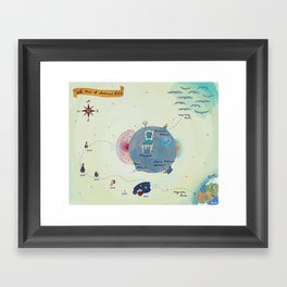 Little Prince Asteroid B612 map Framed Art Print