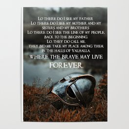 Brave May Live Viking Prayer Poster
