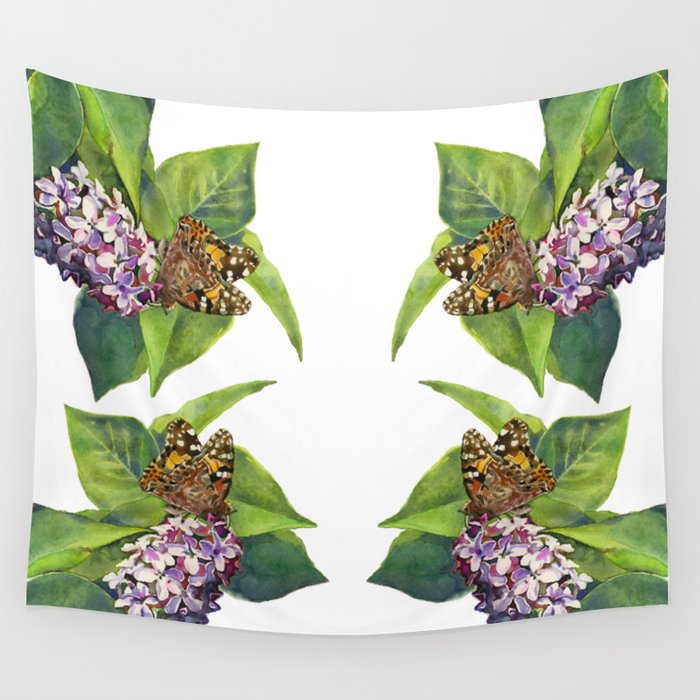 Butterfly & Lilacs Wall Tapestry