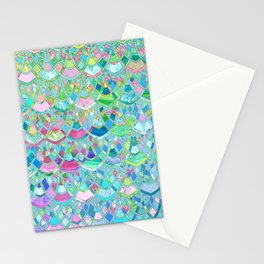 Art Deco Watercolor Patchwork Pattern 2 Stationery Card