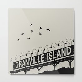 Granville Flock - Graphic Birds Series, Plain - Modern Home Decor Metal Print