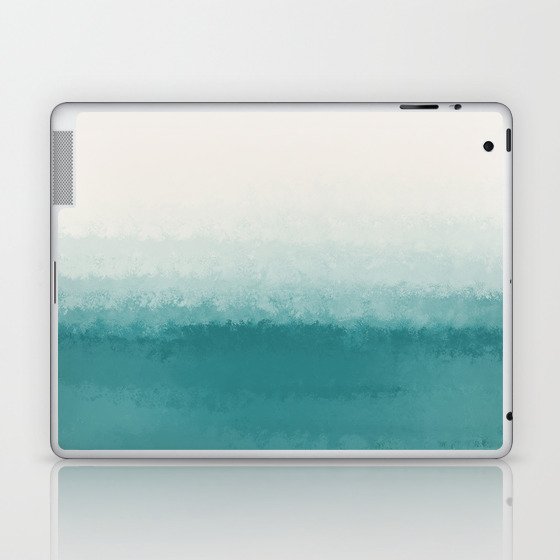 The Call of the Ocean 3 - Minimal Contemporary Abstract - White, Blue, Cyan Laptop & iPad Skin