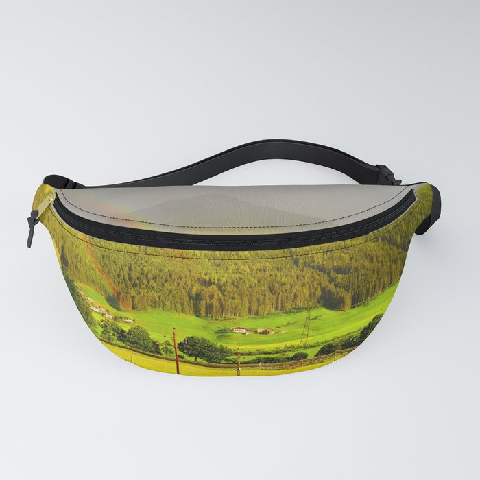 Rainbow in the mountains Fanny Pack