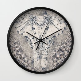 Indian Elephant Mandala Wall Clock