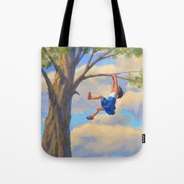 Tree Climbing Girl Tote Bag