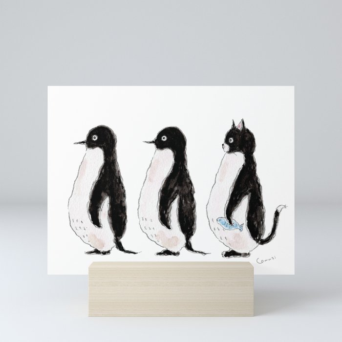 Penguin Trio Mini Art Print