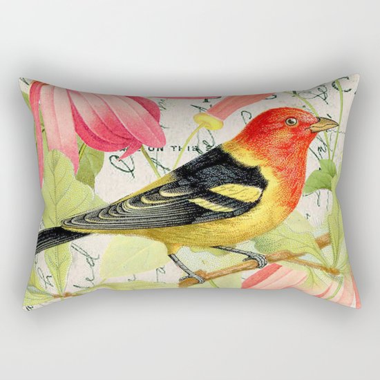 Vintage Bird #4 Rectangular Pillow
