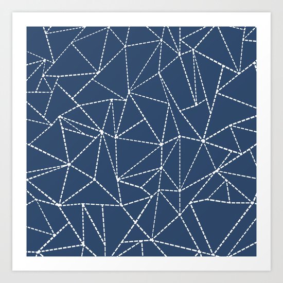 Ab Dotted Lines Navy Art Print