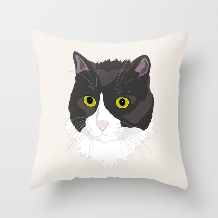 Casual Cat Throw Pillow By Dmtab Society6